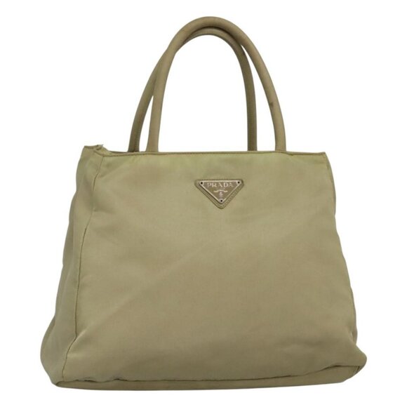 PRADA Hand Bag Nylon Beige Auth bs23980 - Picture 1 of 15